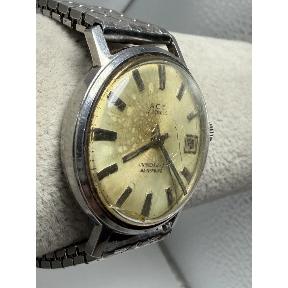 Ace 17 Jewels Manual Wind Mens Watch 33MM 6.25